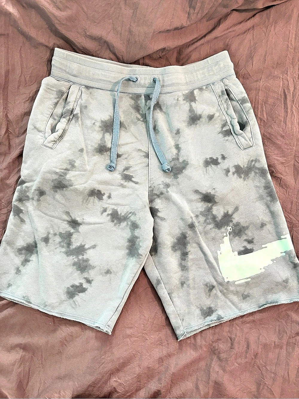 Nike Tie-Dye Athletic Shorts Green/Teal Size Small